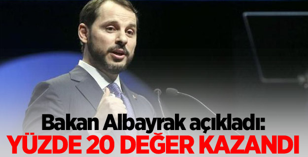 Bakan Albayrak açıkladı: Yüzde 20 değer kazandı