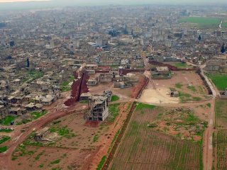 YPG/PKK'nın Ayn el-Arap'ta kazdığı hendek ve tüneller görüntülendi