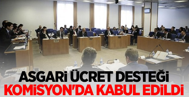 Asgari ücret desteği Komisyon'da kabul edildi