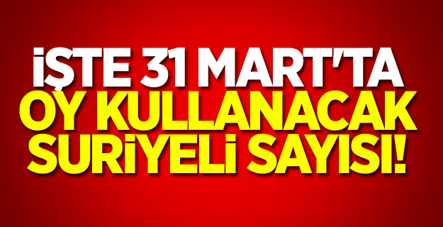 İşte 31 Mart'ta oy kullanacak Suriyeli sayısı...