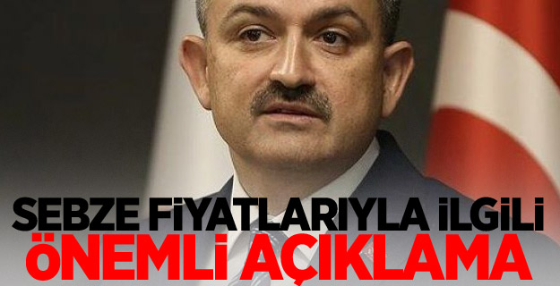 Sebze fiyatlarıyla ilgili önemli açıklama