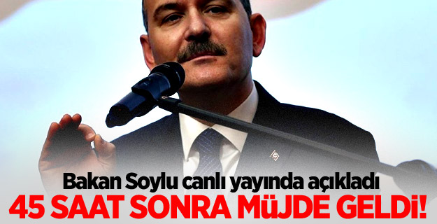 Bakan Soylu açıkladı: 45 saat sonra mucize!