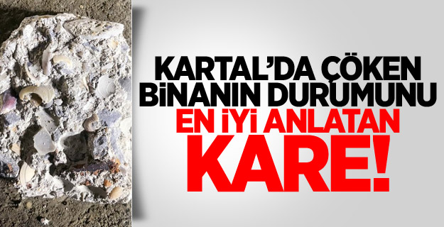 Kartal'da çöken binada kullanılan deniz kabukları