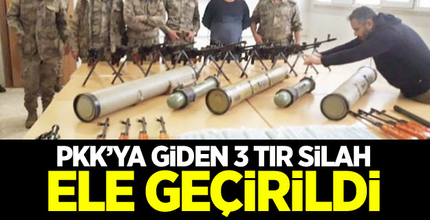 PKK’ya giden 3 TIR silah ele geçirildi
