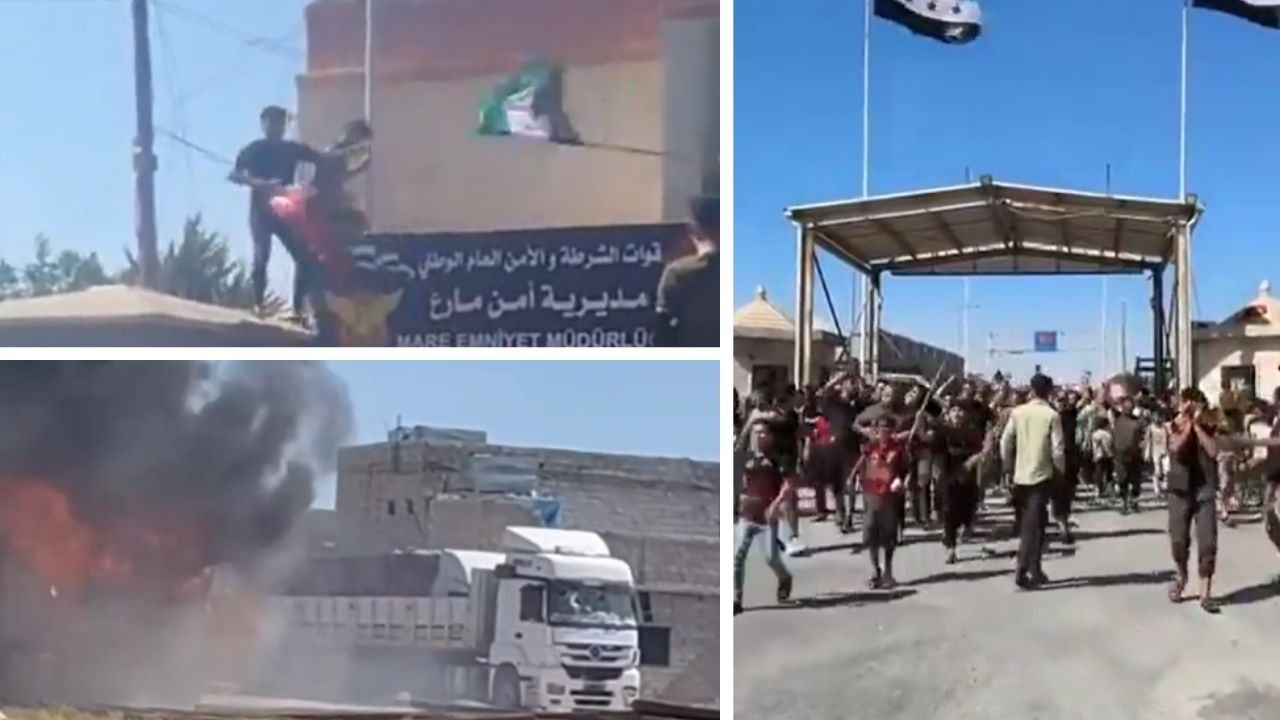 Suriye'de Türk bayraklarına ve araçlarına yönelik saldırı!