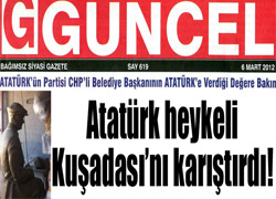 CHP'li belediyenin heykeli ortalığı karıştırdı!