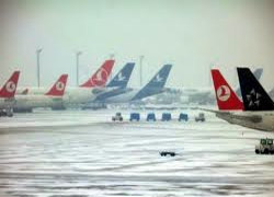 Kar yağışına rağmen uçan yolcu sayısı arttı