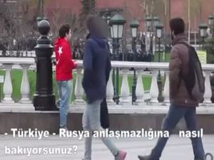 Moskova'da Türk bayrağıyla sosyal deney!